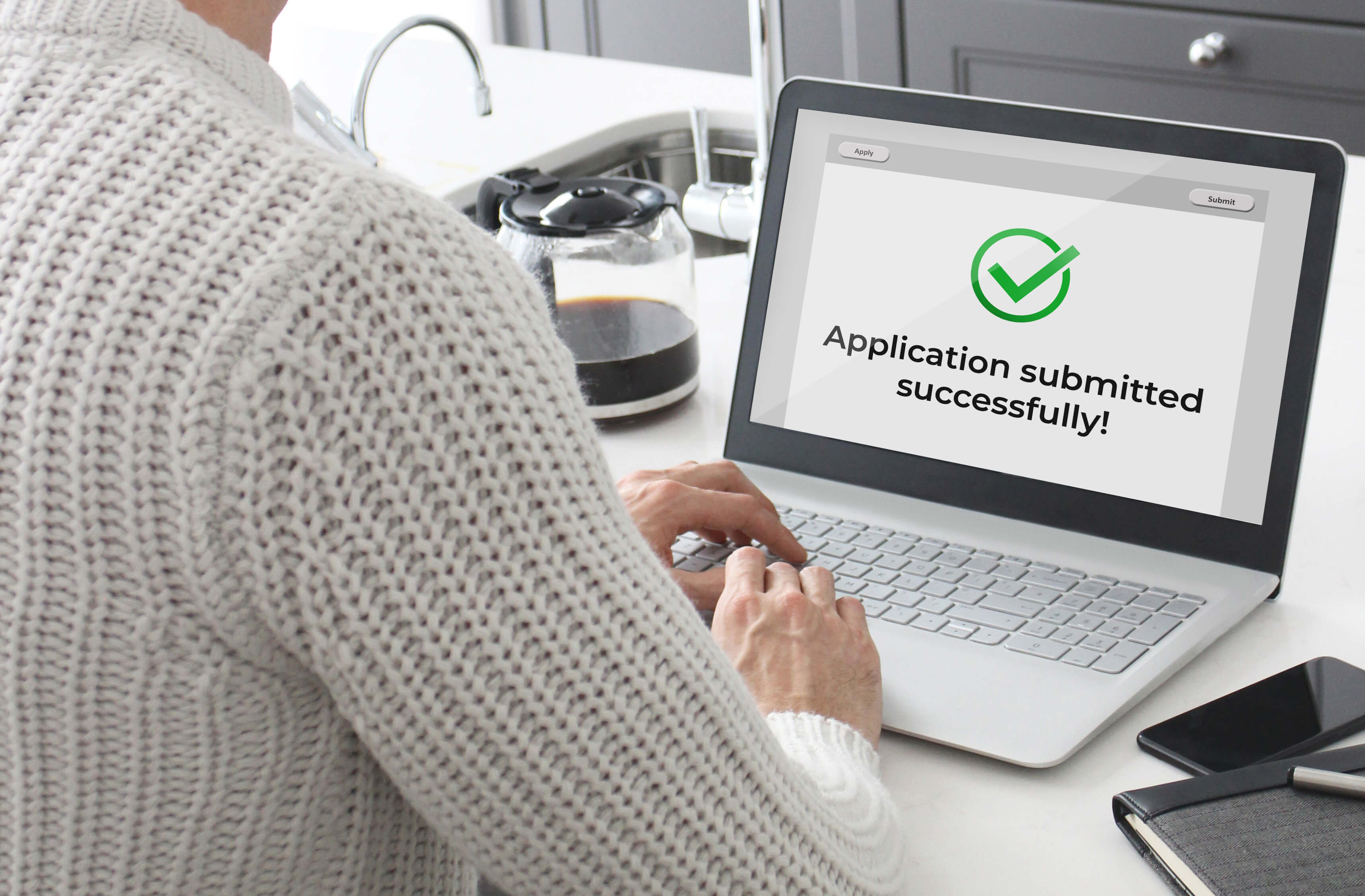 Financial credit card application successfully submitted