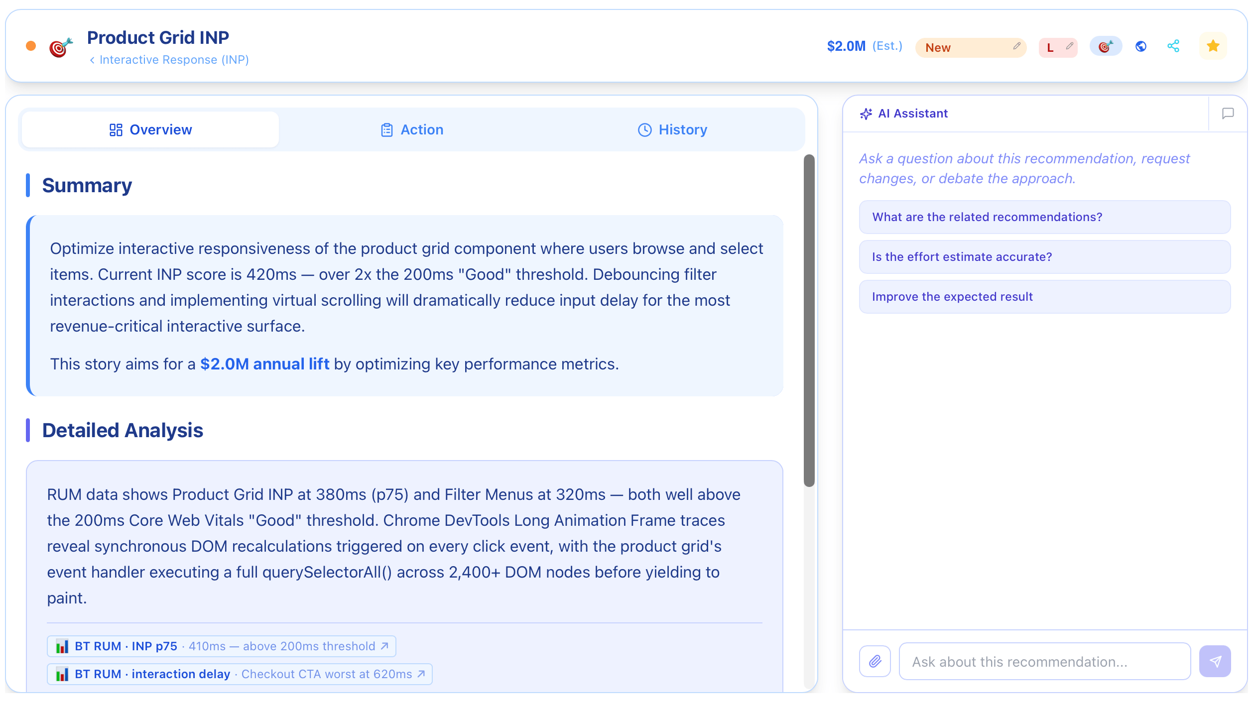 Recommendation Screen